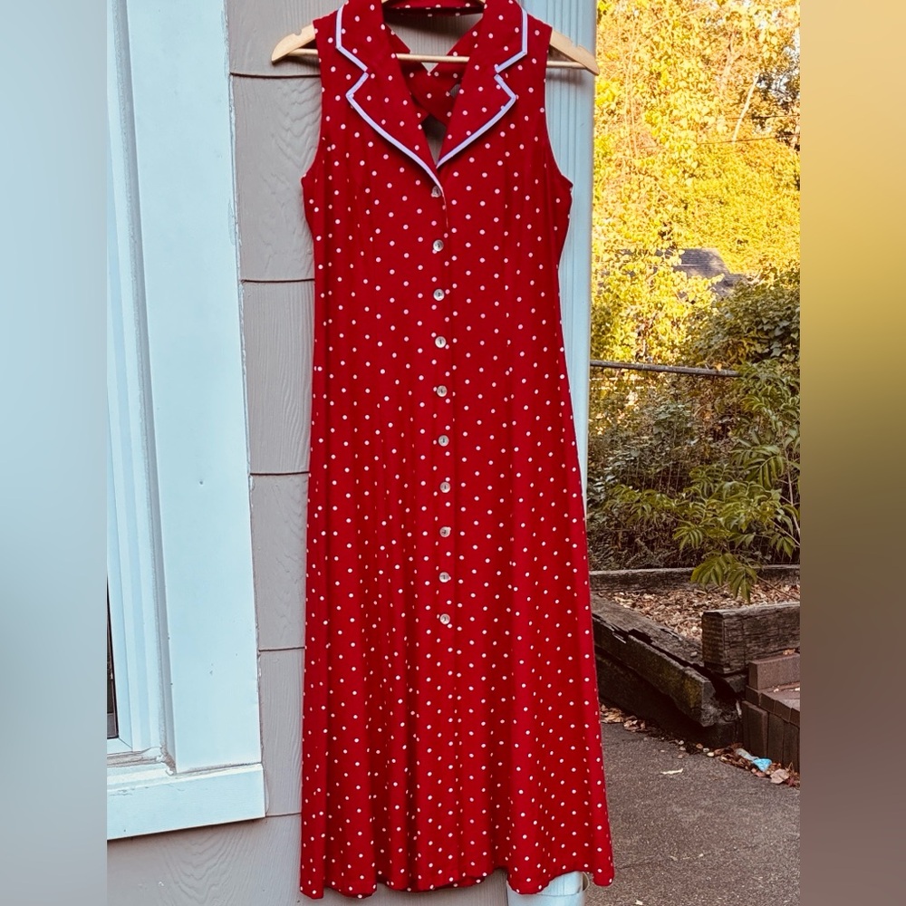 VTG Sheri Martin Red Polka Dot Dress